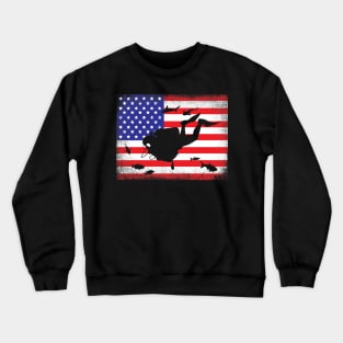 Scuba diving american flag Crewneck Sweatshirt